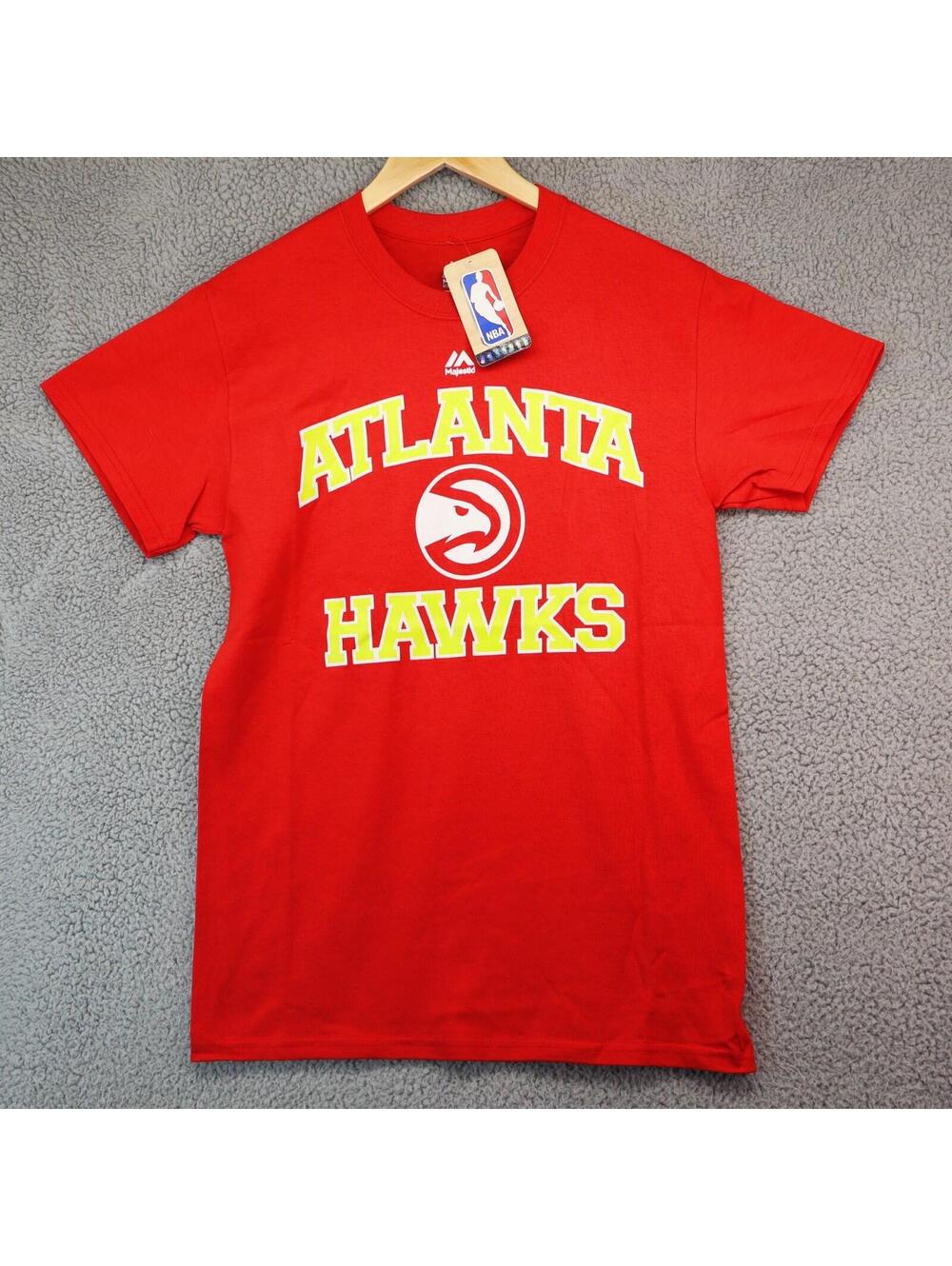Majestic NBA Atlanta Hawks Red Neon Retro Men Small